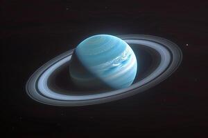 Uranus with Tilted Axis and Faint Ring System Unique Outer Solar System Features Background and Nature photo
