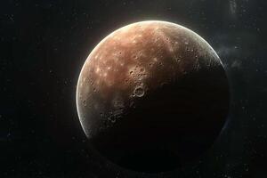 Mystery Makemake Dwarf Planet in the Kuiper Belt with Reddish Hue Background and Nature photo