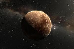 Mystery Makemake Dwarf Planet in the Kuiper Belt with Reddish Hue Background and Nature photo
