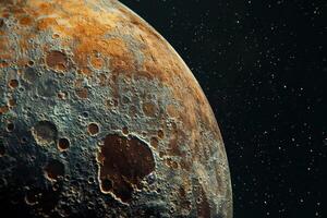 Mystery Makemake Dwarf Planet in the Kuiper Belt with Reddish Hue Background and Nature photo