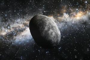 Mystery Haumea Dwarf Planet in the Kuiper Belt with Elongated Shape Background and Nature photo