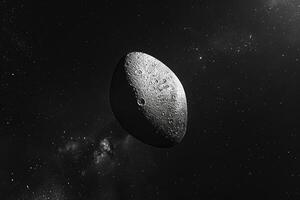 Mystery Haumea Dwarf Planet in the Kuiper Belt with Elongated Shape Background and Nature photo