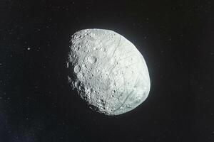 Mystery Haumea Dwarf Planet in the Kuiper Belt with Elongated Shape Background and Nature photo