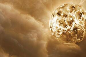 Venus Unveiled Thick Clouds and Volcanic Surface Background and Nature photo