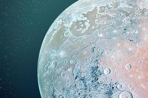 Triton Neptunes Largest Moon with Its Pinkish Hue and Icy Surface Features Background and Nature photo