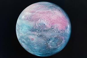 Triton Neptunes Largest Moon with Its Pinkish Hue and Icy Surface Features Background and Nature photo