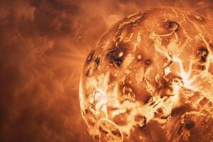 Discovering Venus Cloudy Atmosphere and Volcanic Landscape Background and Nature photo