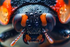 Nature of a Ladybugs Eye Tiny Reflections and Curious Gaze Background and Nature photo
