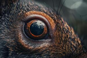 Squirrels Eye Curiosity and Mischief Reflected in Shiny Black Iris Background and Nature photo