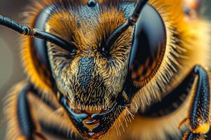 Bees Compound Eye Intricate Textures and Patterns in the Lenses Background and Nature photo