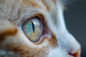 Kittens Eye Innocence and Curiosity Reflected in Bright Iris Background and Nature photo