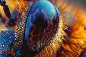 Bees Compound Eye Intricate Textures and Patterns in the Lenses Background and Nature photo