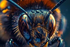 Bees Compound Eye Intricate Textures and Patterns in the Lenses Background and Nature photo