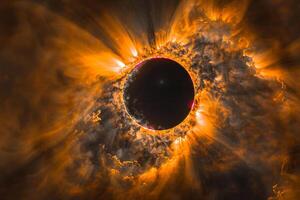 Solar Eclipse with the Moon Partially Covering the Sun nature background photo