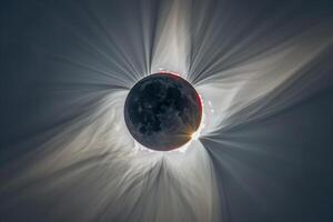 Solar Eclipse with the Moon Partially Covering the Sun nature background photo