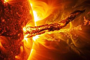 Solar Prominence Erupting from the Suns Surface nature background photo