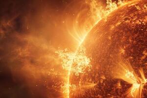 Solar Flare Erupting from the Suns Surface nature background photo