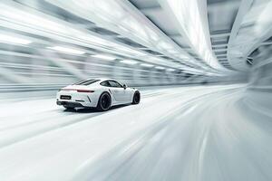 Exciting Performance Car on White Cyclorama Background   nature background photo