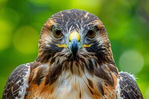 Red tailed Hawk in Nature Background Portrait photo