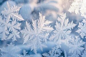 Artistic Frost Patterns on a Window Background Nature photo