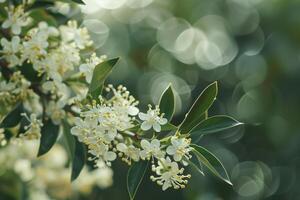Wax Myrtle Nature Background with Lush Greenery photo