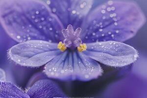 Woolly Violet flowers with a soft natural background in a garden setting  Nature Background photo