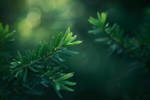 Yew trees in a  garden setting with a lush natural background  Nature Background photo