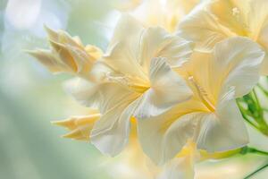 Yellow Oleander flowers with a  natural background in a garden setting  Nature Background photo