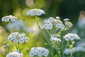 Nature Background of Yarrow in Bloom photo