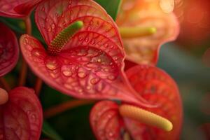 Nature Background of Anthurium in Bloom photo