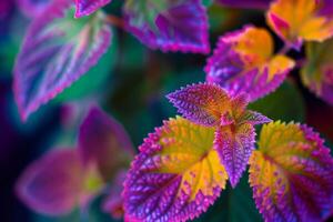 naturaleza antecedentes de coleo hojas con colores y patrones con naturaleza antecedentes foto