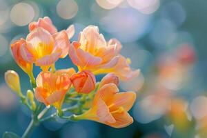 Freesia Flower with Nature Background. Nature Background photo