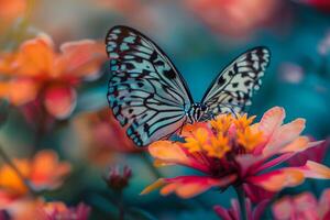 Nature Background of Butterfly on Flower. Nature Background photo