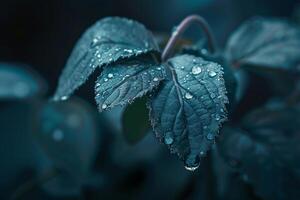 Nature Background of Raindrop on Leaf Tip photo