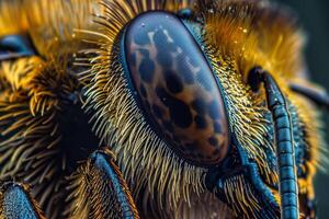 Nature Background of a Bees Compound Eye with Intricate Textures and Patterns in the Lenses Background Nature photo