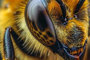 Nature Background of a Bees Compound Eye with Intricate Textures and Patterns in the Lenses Background Nature photo