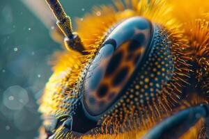 Nature Background of a Bees Compound Eye with Intricate Textures and Patterns in the Lenses Background Nature photo