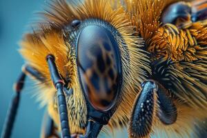 Nature Background of a Bees Compound Eye with Intricate Textures and Patterns in the Lenses Background Nature photo