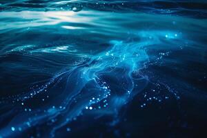 Bioluminescent Plankton Illuminating the Waters Surface Nature Background photo