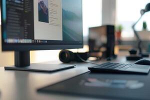 Desktop Computer Mockup on a  Background photo