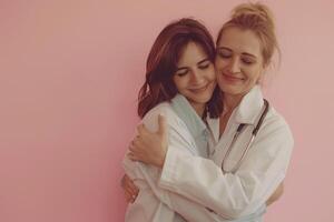 Female doctor offering empathy and reassurance to a patient showing professional care background photo