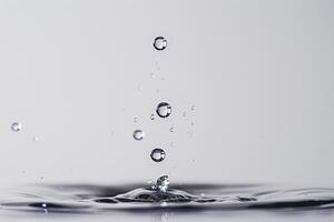 Levitating water droplets creating an intriguing visual effect and texture background photo