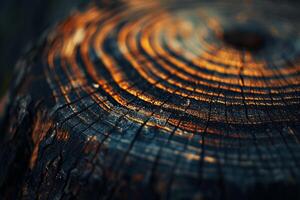 ed of tree rings in a cross section of a wooden log emphasizing growth history background photo