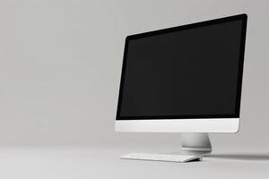 Desktop computer mockup featuring a  design perfect for showcasing digital projects background photo