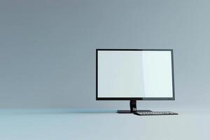 Desktop computer mockup with an  and contemporary design suitable for professional and tech presentations background photo