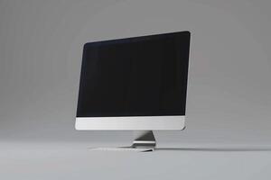 Desktop computer mockup with a ist and  design ideal for showcasing tech and business projects background photo
