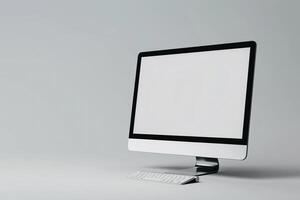 ist Desktop Computer Mockup with Subdued Background photo