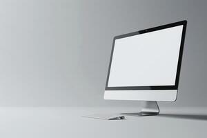 ist Desktop Computer Mockup with Neutral  Background photo