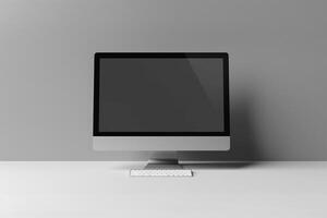 Trendy Desktop Computer Mockup with Contemporary Background photo