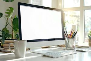 Professional Computer Mockup with   Background photo